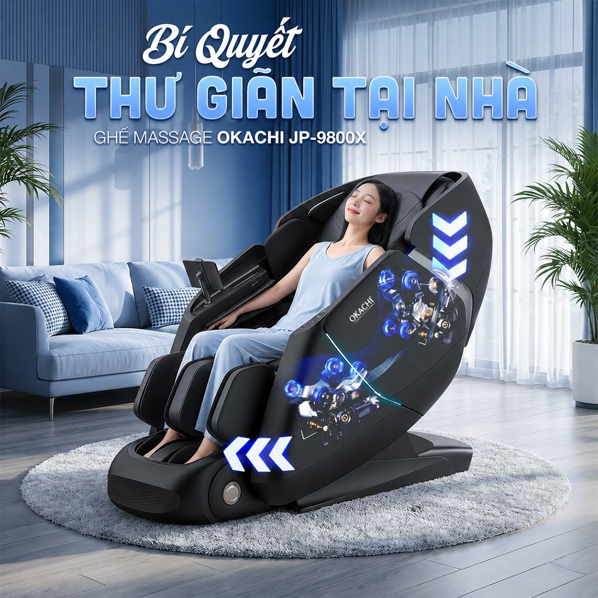 Ghế massage OKACHI DUAL CORE MASTER JP-9800X